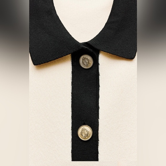 Zara Below The Elbow Sleeve Short Knit Dress Size M - Picture 9 of 11